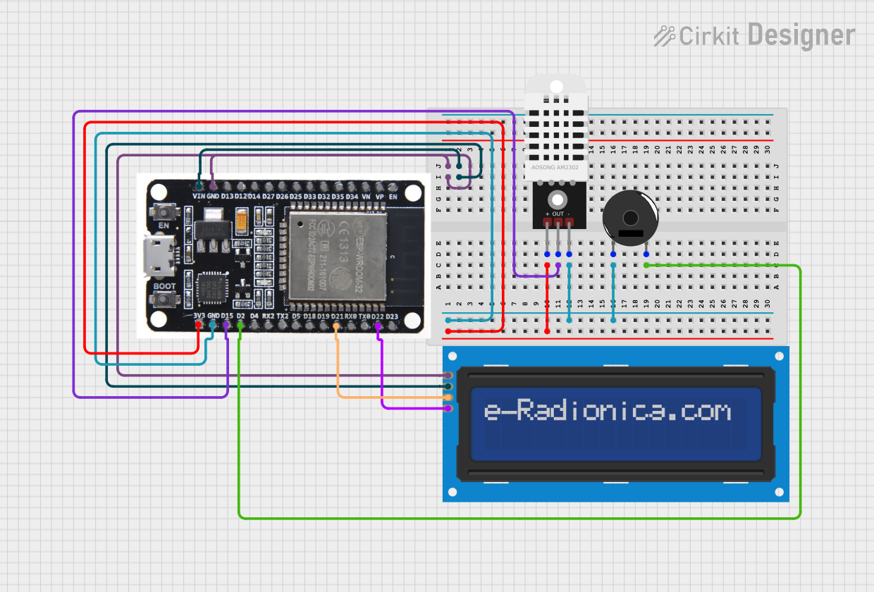 Image of ESP interfacing with LCD: A project utilizing DFrobot DHT22 Temperature & Humidity Sensor V2 in a practical application