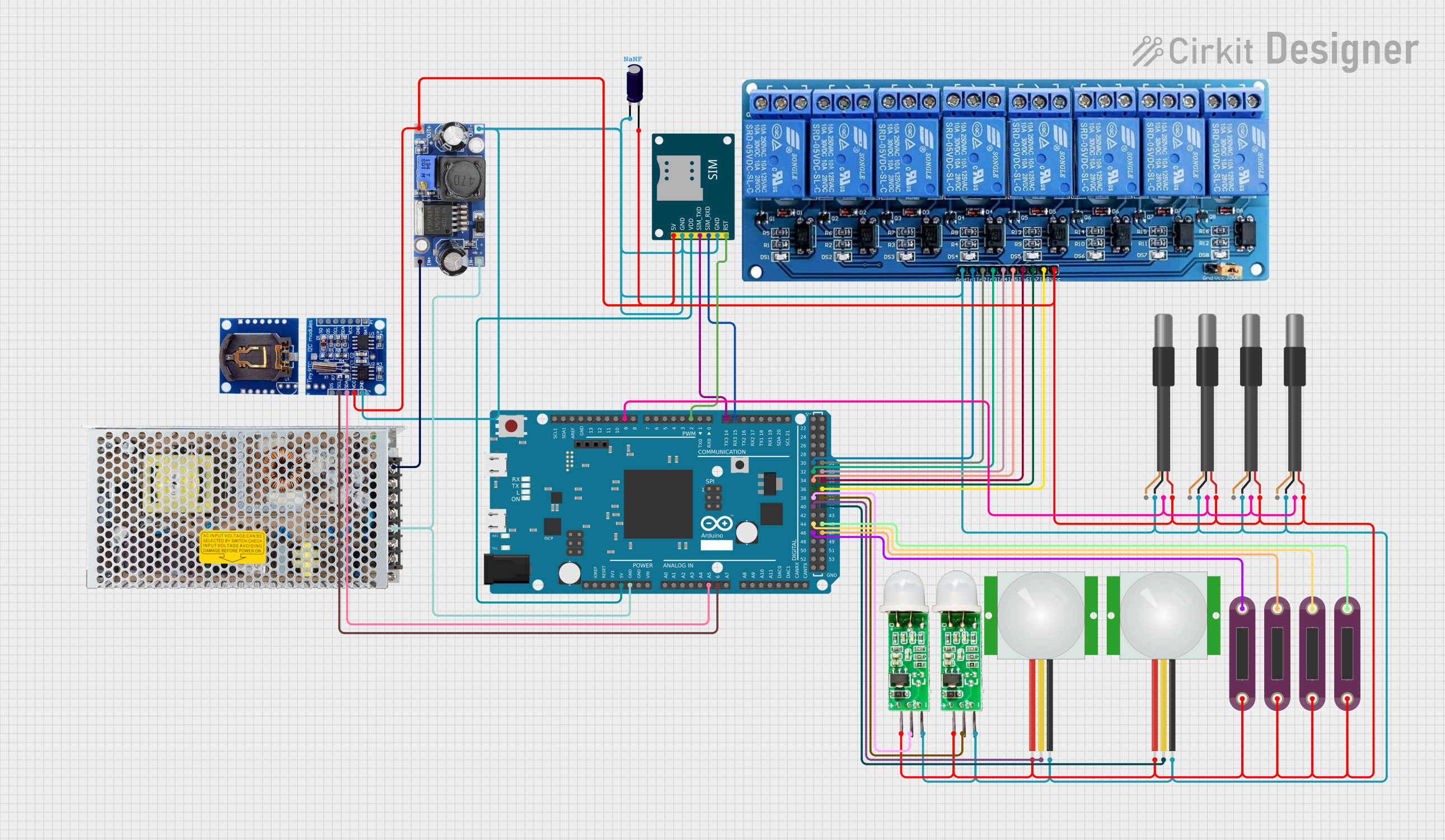 Image of Arduino MEGA 2560  GSM 8 channel relay 2024: A project utilizing Peltier Module in a practical application