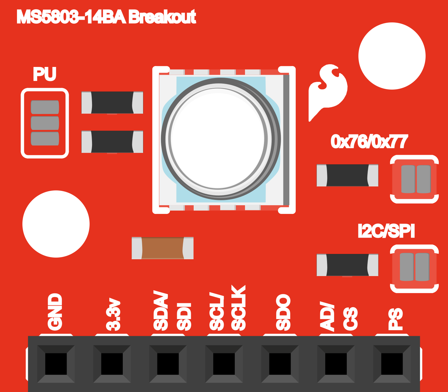 Image of SparkFun Pressure Sensor Breakout - MS5803-14BA