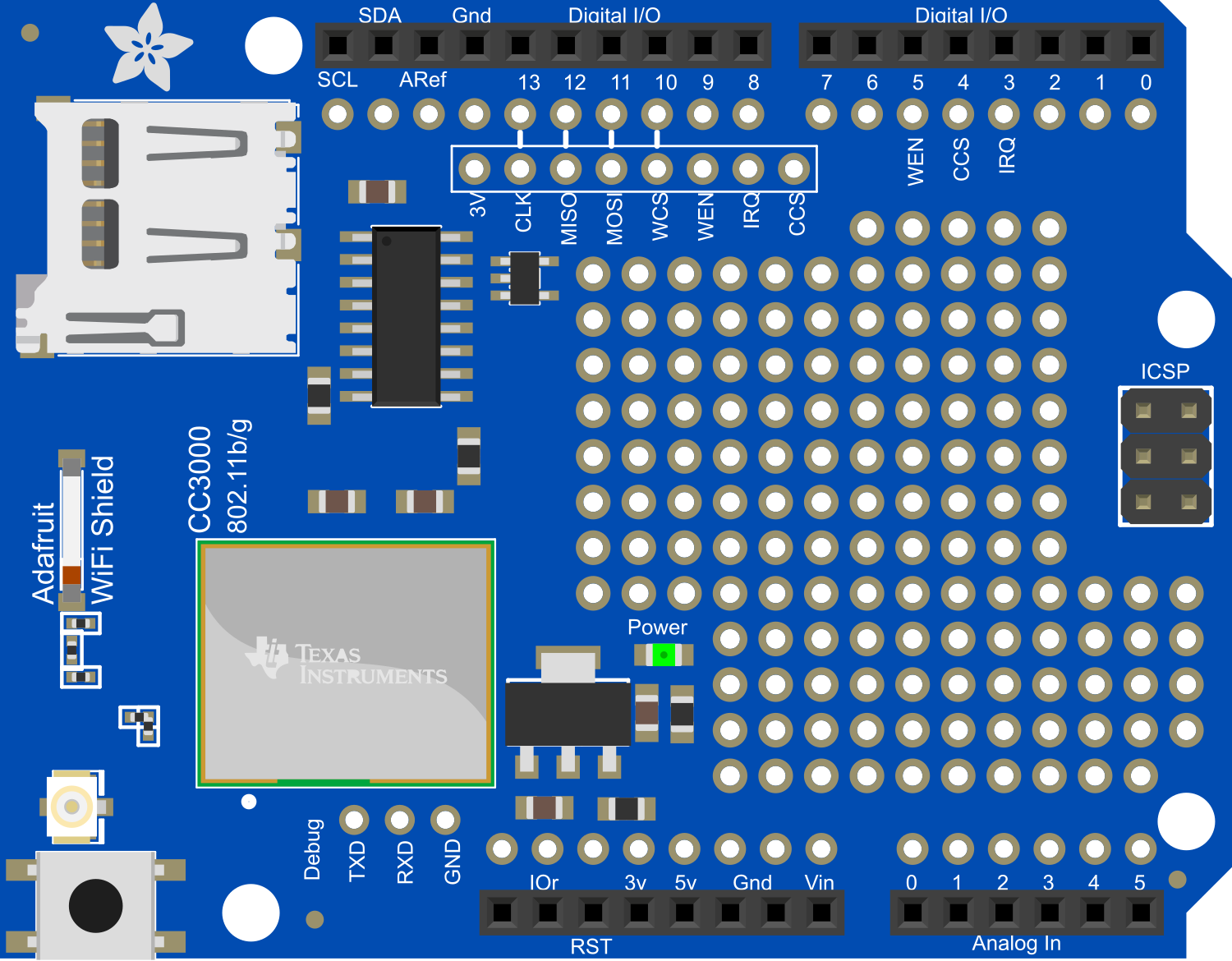 Image of Adafruit CC3000 WiFi Shield