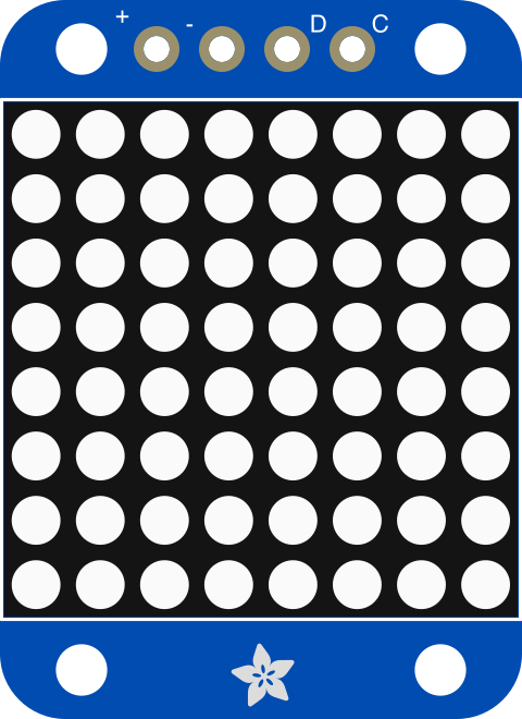 Image of Adafruit Mini 8x8 LED Matrix Backpack - White