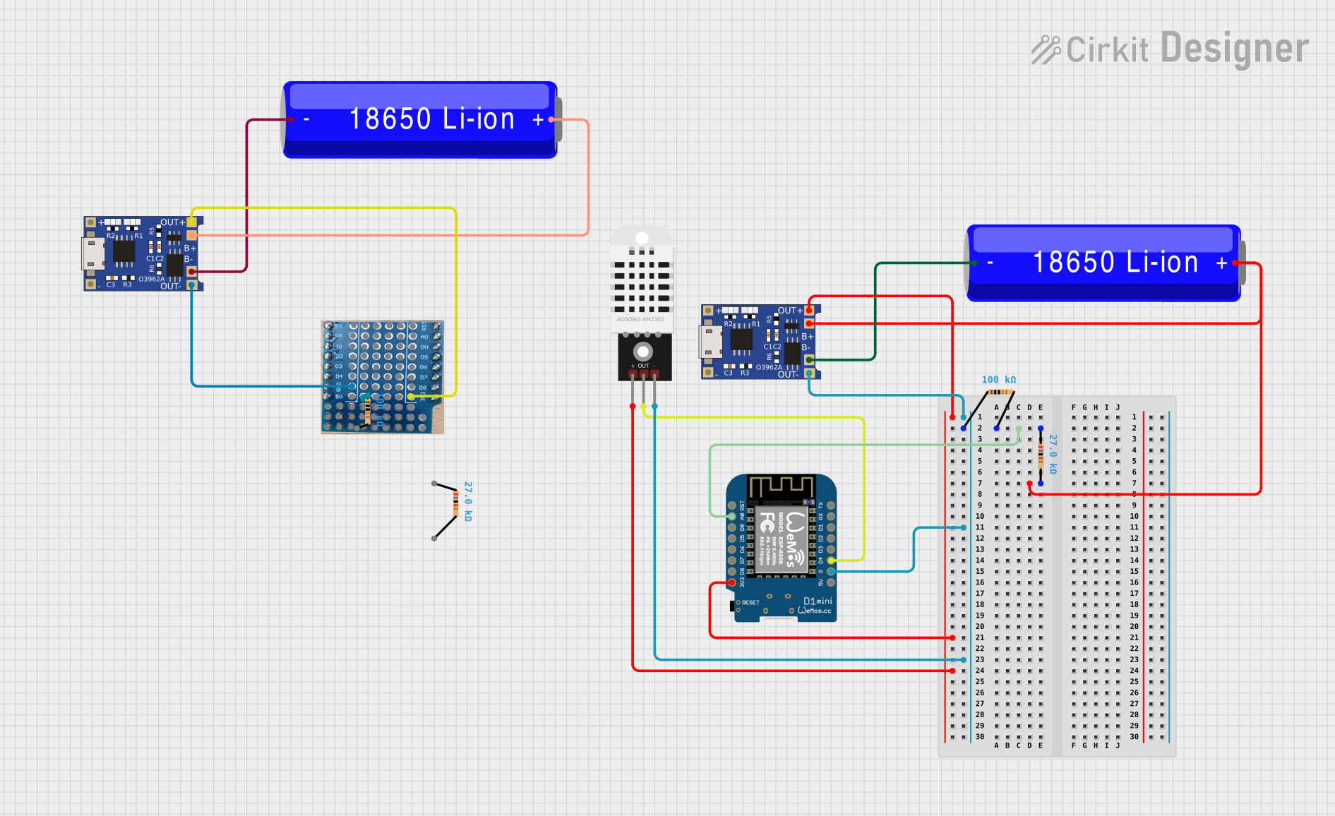 Image of Temp, humidity battery powered D1 sensor: A project utilizing Wemos D1 R32 in a practical application