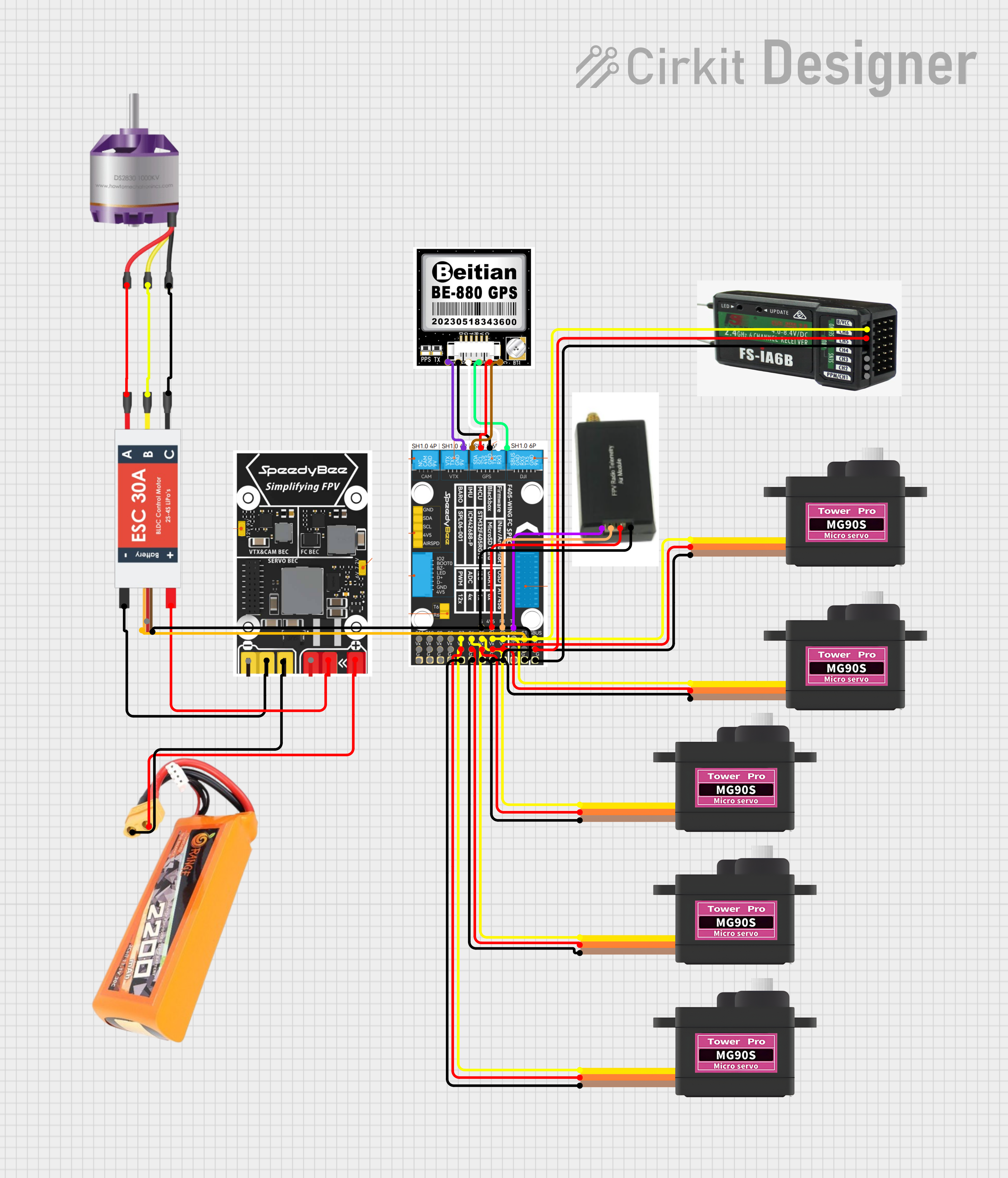 Image of Pharmadrone Wiring: A project utilizing KK 2.1.5 FLIGHT CONTROLLER in a practical application