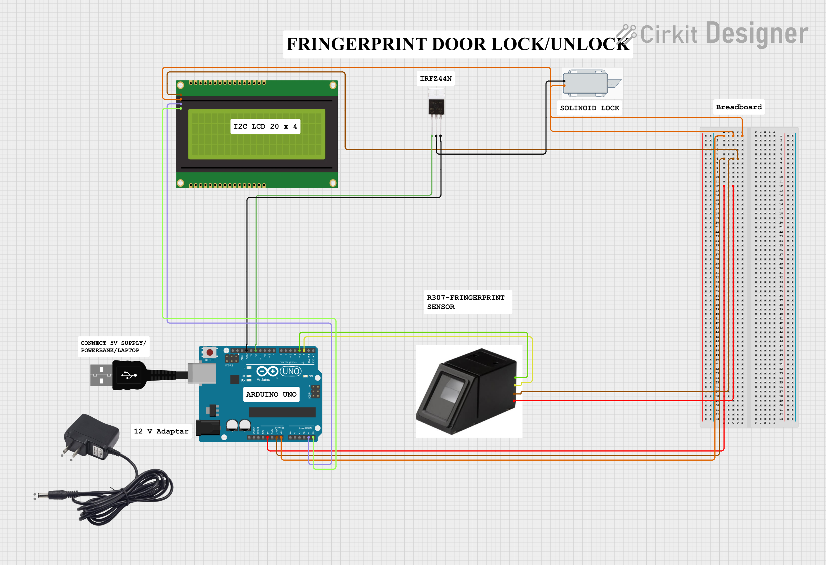 Image of FINGERPRINT_DOOR_LOCK/UNLOCK: A project utilizing 4-digit FND in a practical application