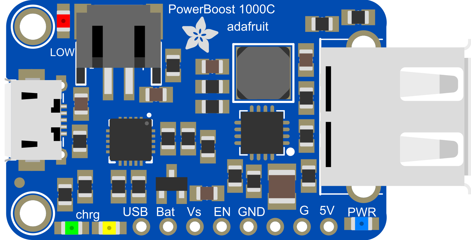 Image of Adafruit PowerBoost 1000C with USB Port