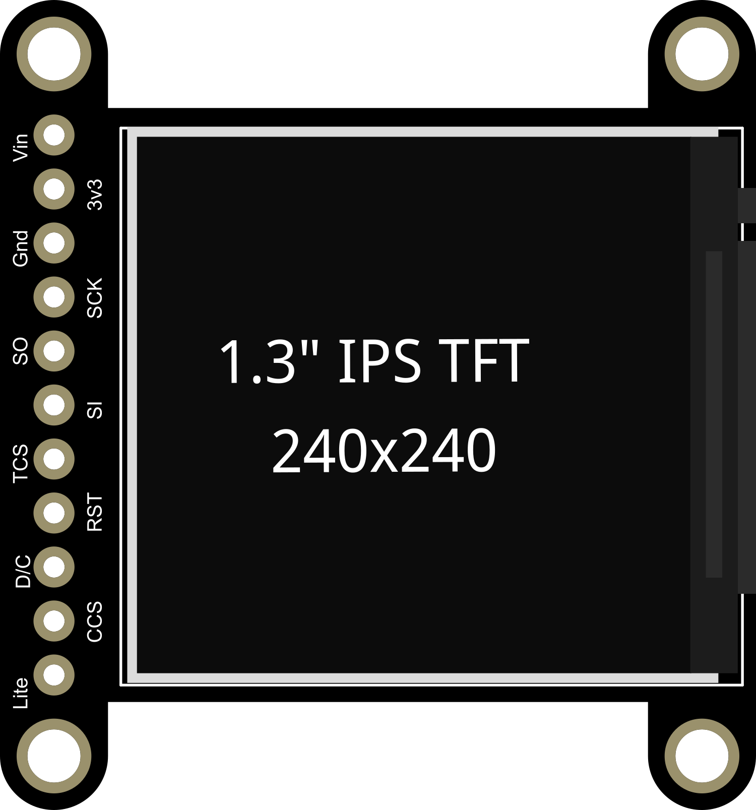 Image of Adafruit 1.3in 240x240 IPS TFT