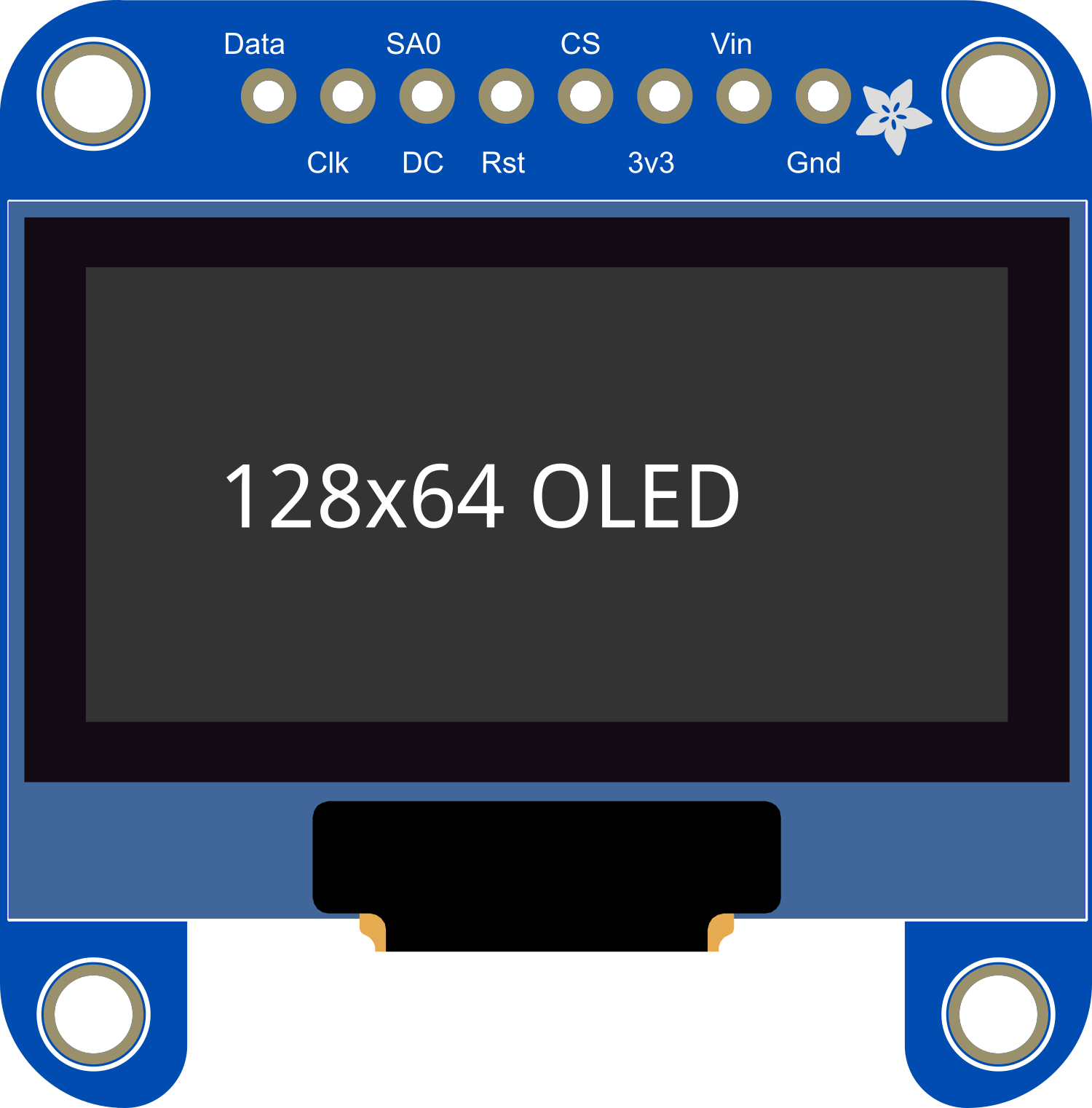 Image of Adafruit OLED Monochrome 128x64 1.3 inch