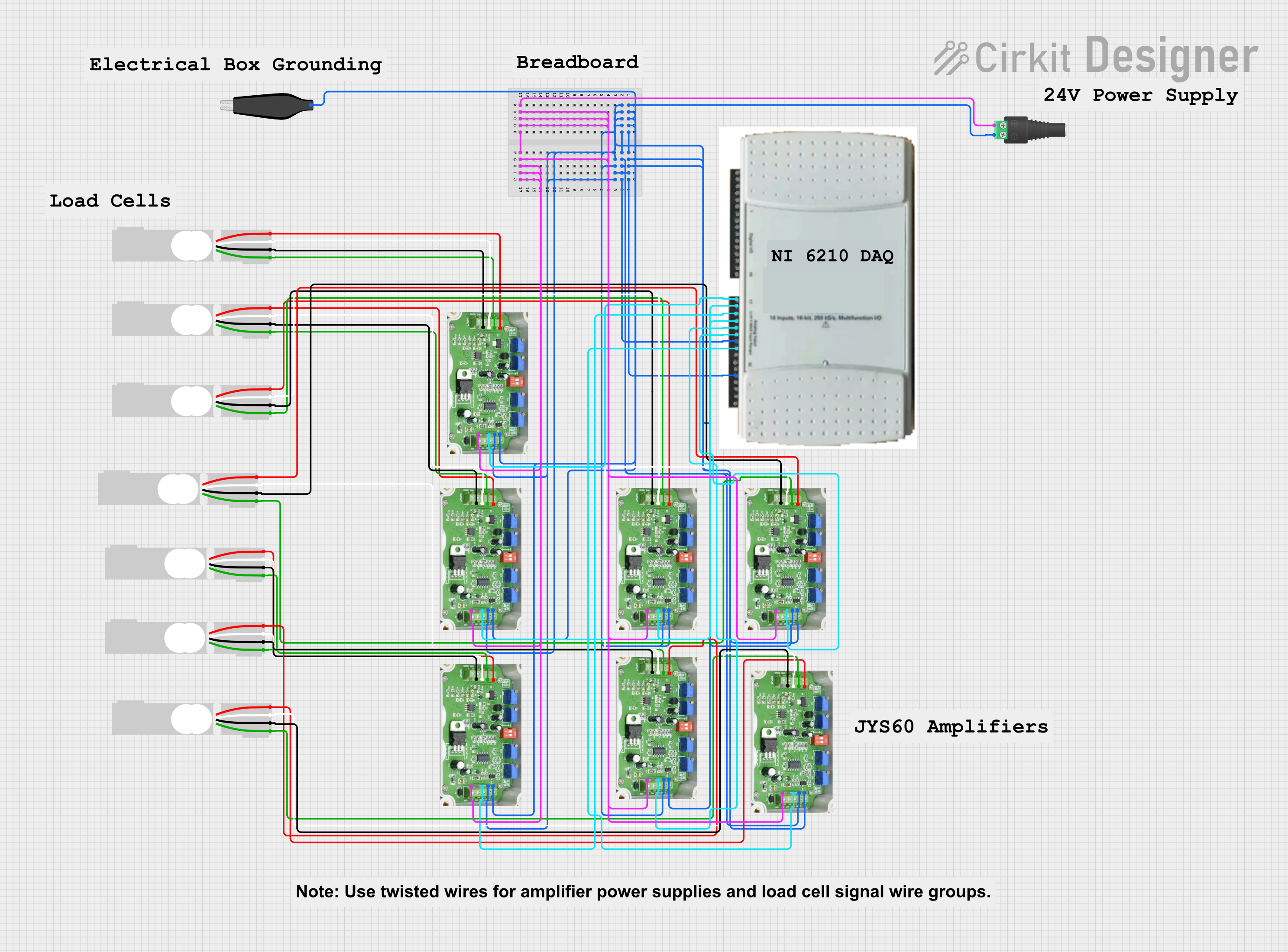 Image of Load Cell Circuit: A project utilizing AdaGator Top Yellow in a practical application