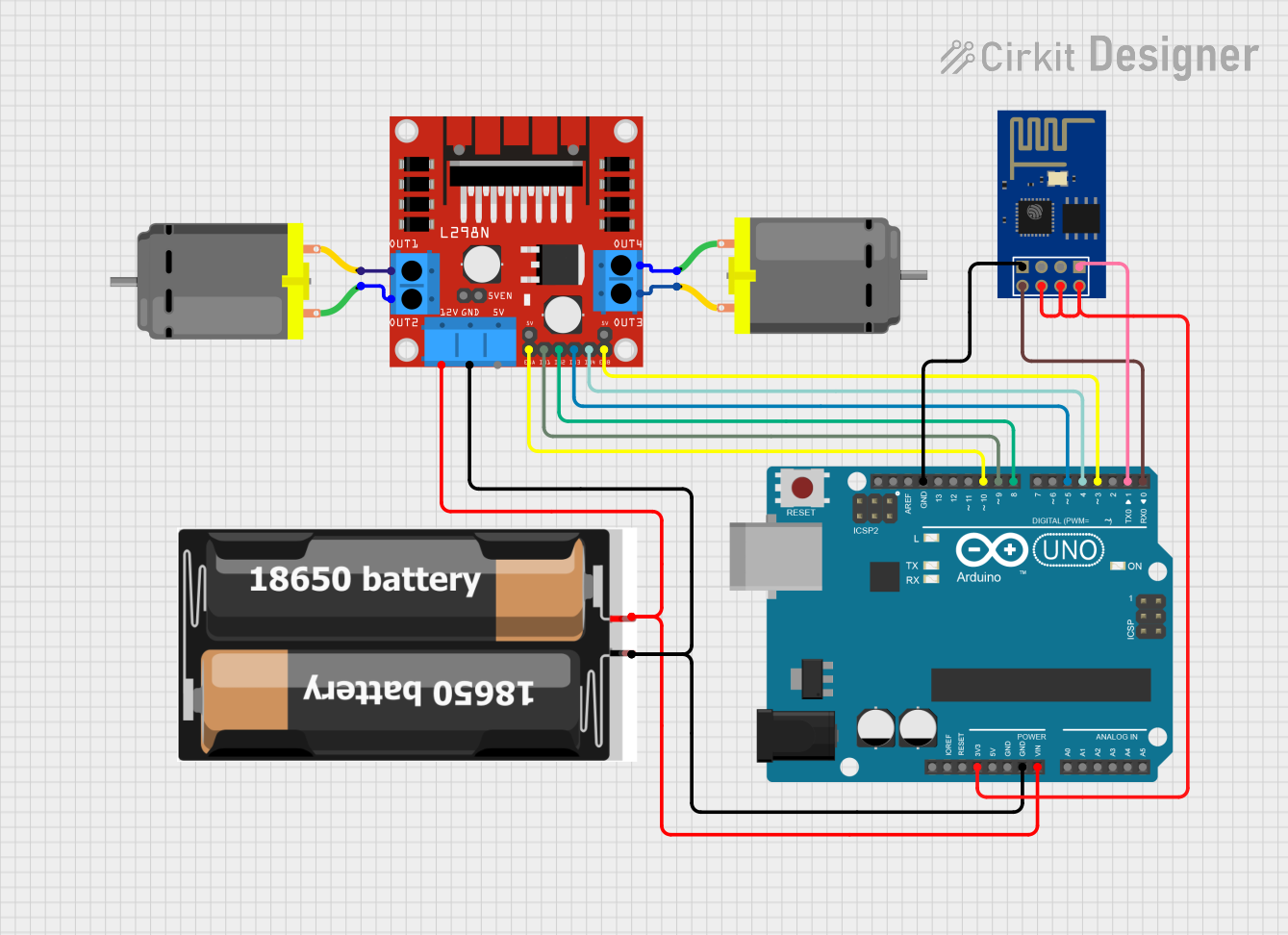 Image of Robot_L298N_WiFi: A project utilizing Atribot in a practical application