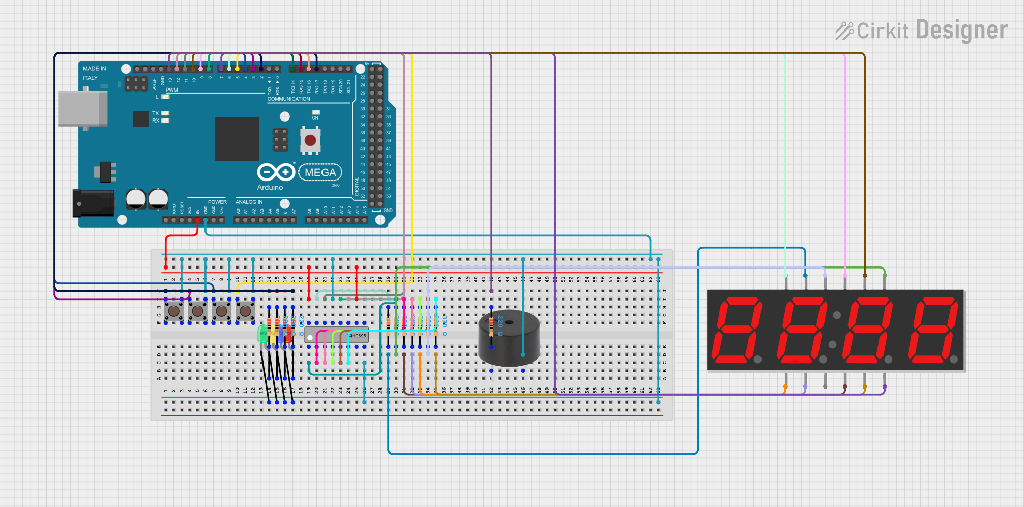 Image of Timer Project: A project utilizing Module 2 Digit 7-Segment 74H595 in a practical application