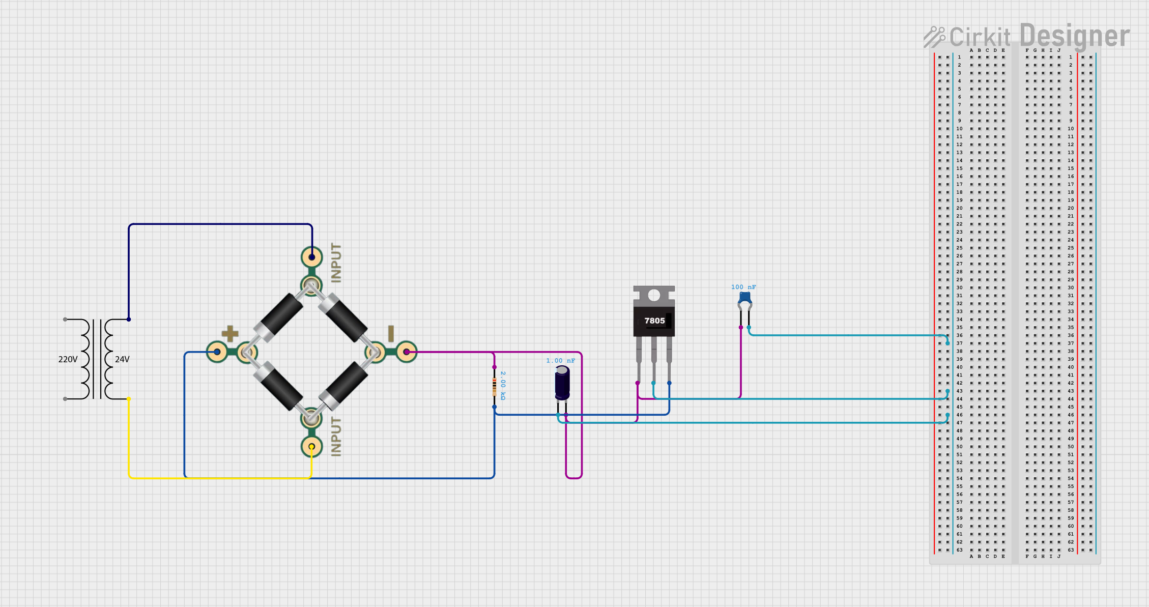 Image of convert AC to DC: A project utilizing Power Transformer (220V to 24V) in a practical application