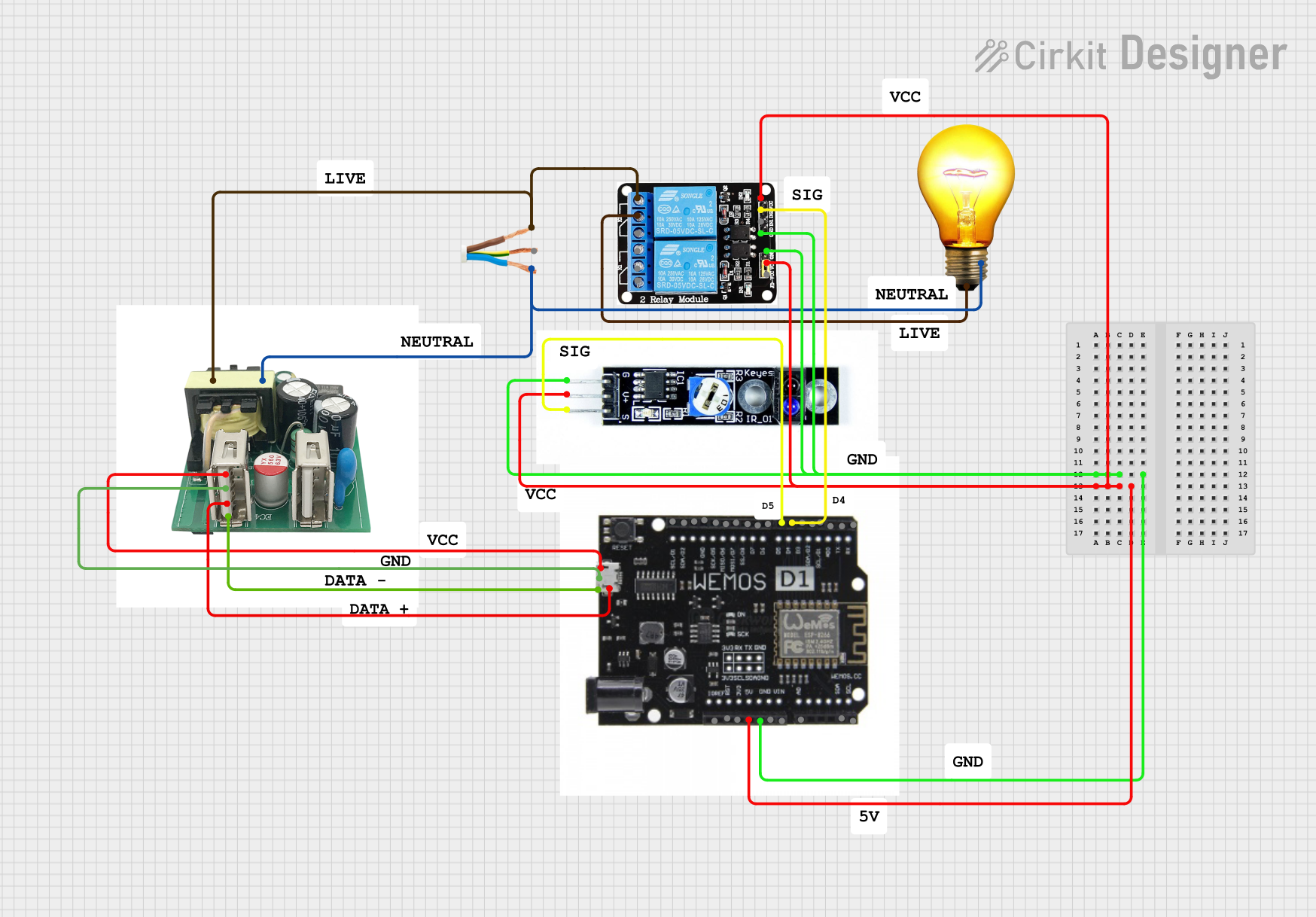 Image of Hand Gesture Light: A project utilizing RELAY in a practical application