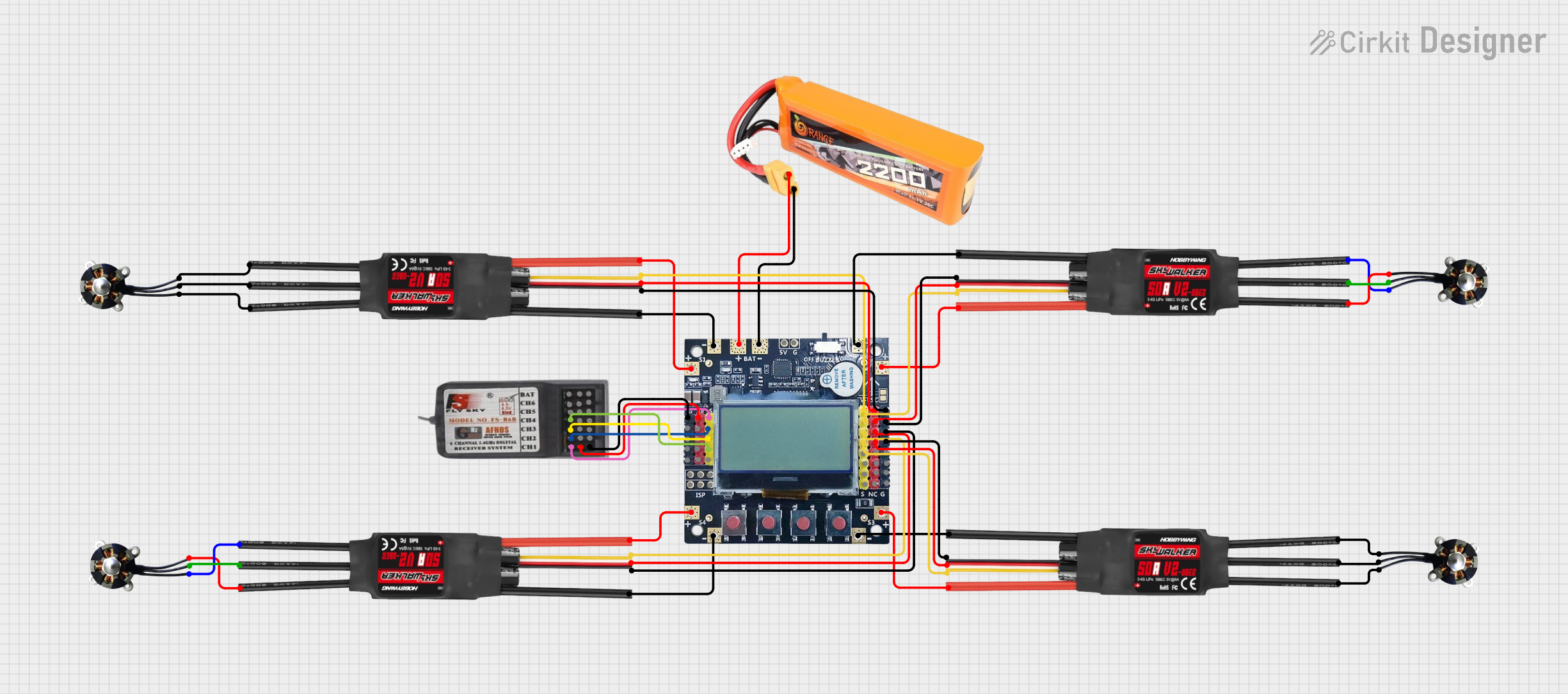 Image of broncsDrone: A project utilizing KK 2.1.5 FLIGHT CONTROLLER in a practical application