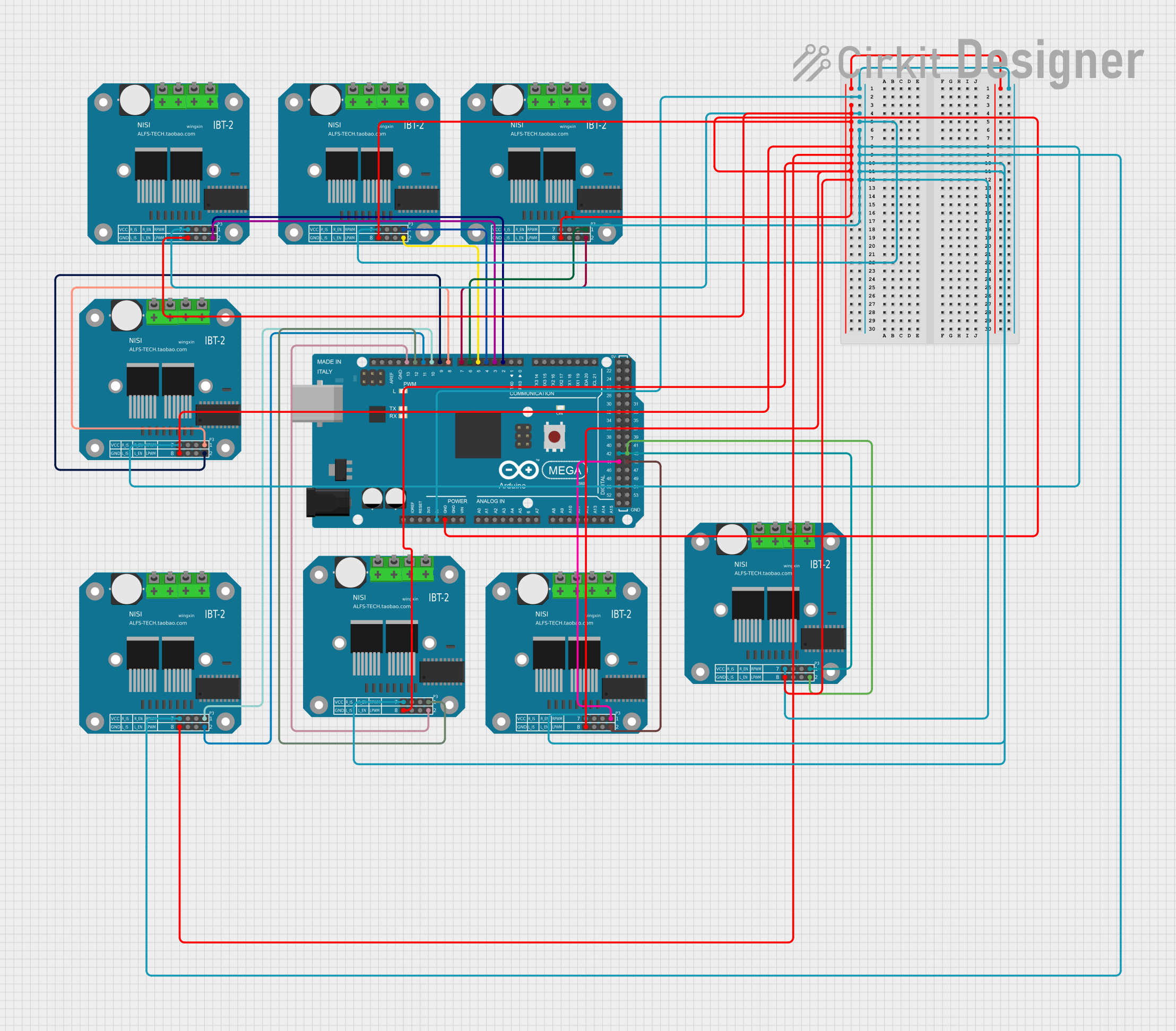 Arduino Mega 2560 Controlled Multi Motor System With BTS7960 Drivers How To Guide And Editable