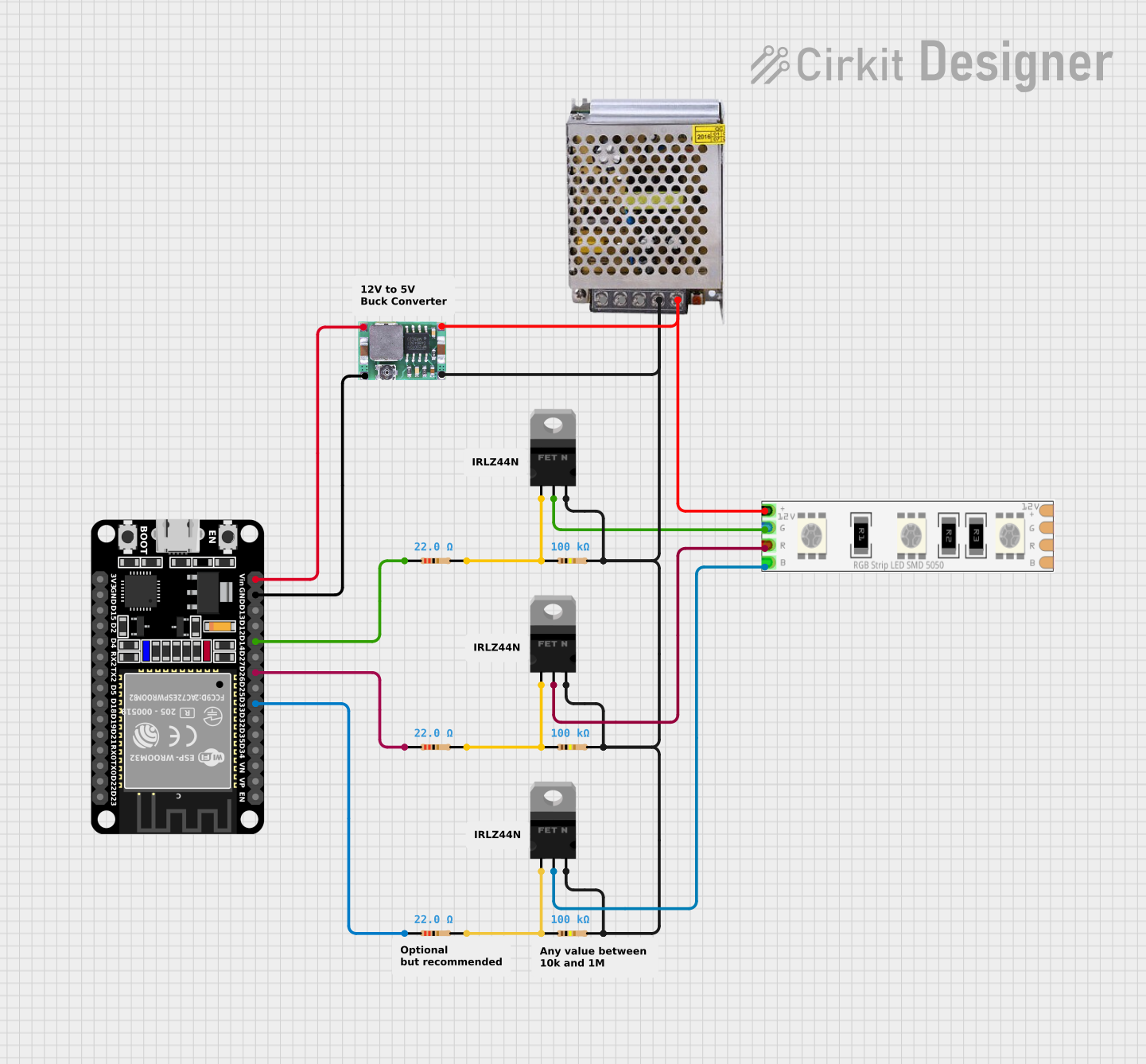 Image of nalog wiring RGB: A project utilizing 12v RGB LED Strip in a practical application