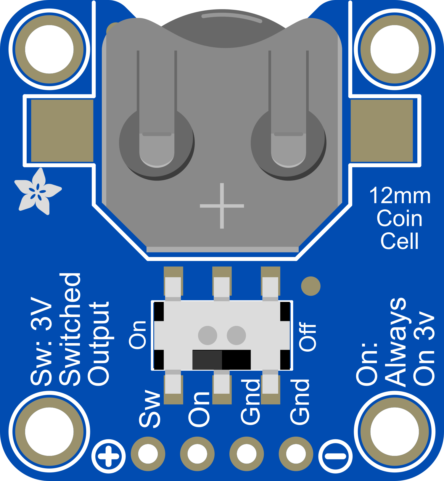 Image of Adafruit Switched 12mm Coin Cell Breakout