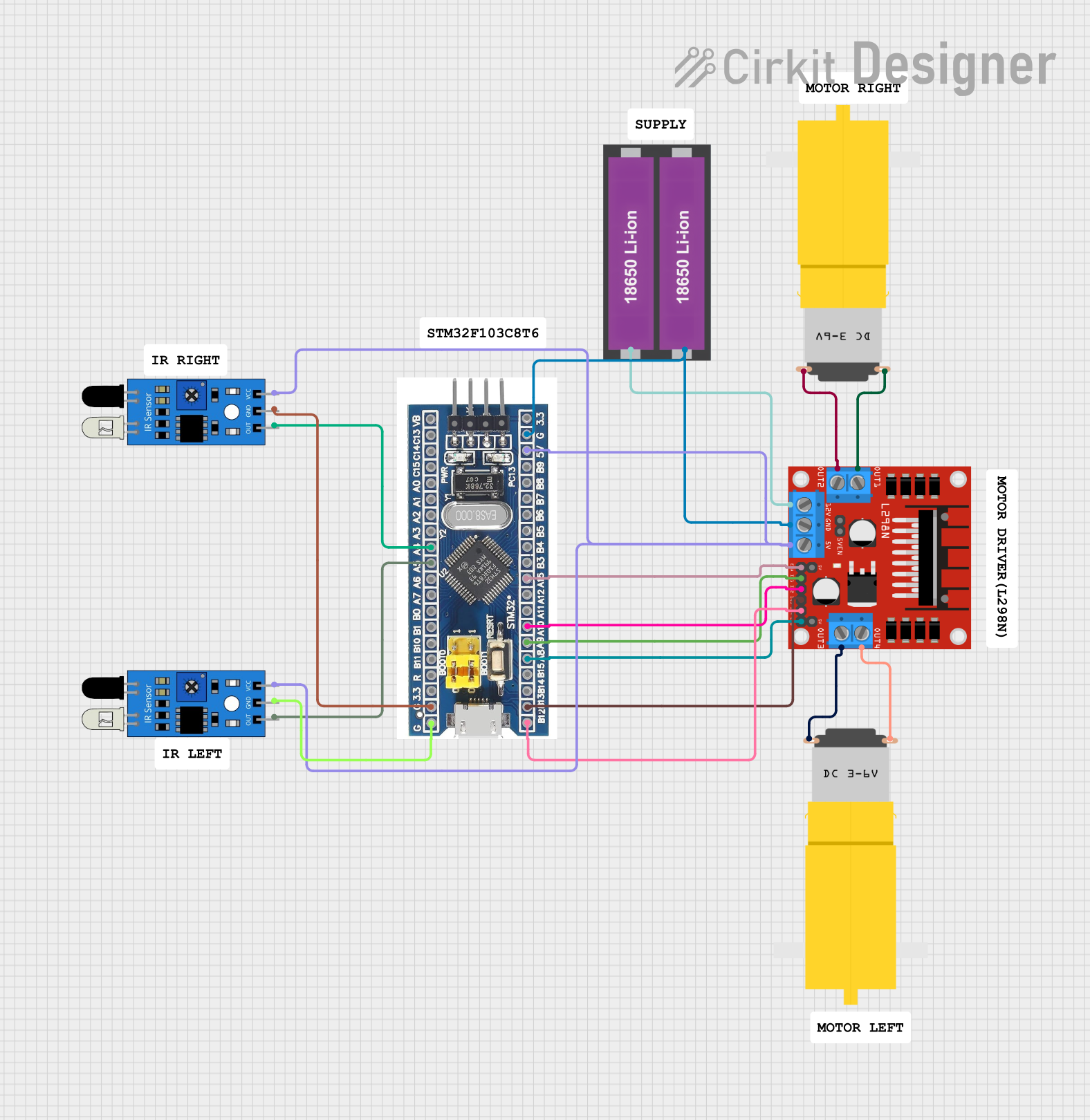 Image of LINE FOLLOWER: A project utilizing AMR SDD motor controller in a practical application