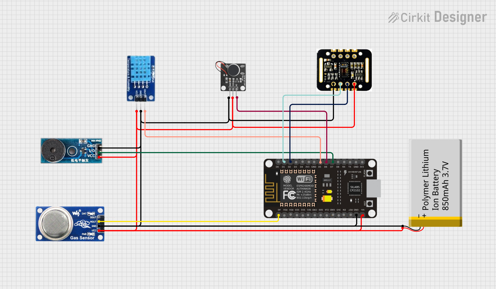 Image of GAS TEMP PULSE ESP8266: A project utilizing Human Presence Sensor in a practical application