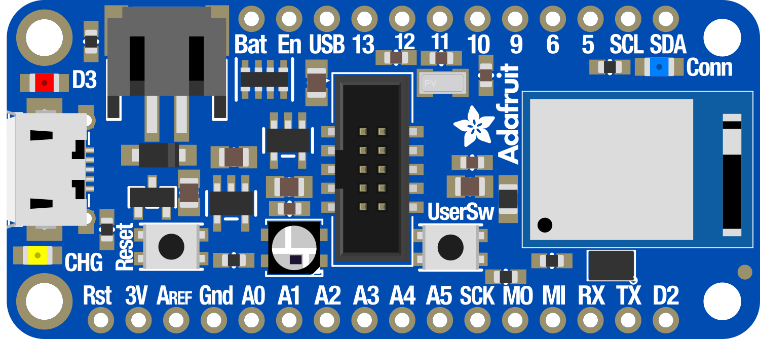 Image of Adafruit Feather nRF52840