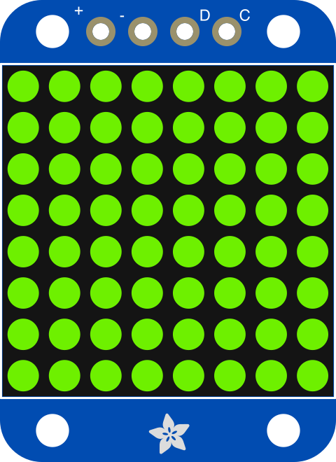 Image of Adafruit Mini 8x8 LED Matrix Backpack - Yellow-Green