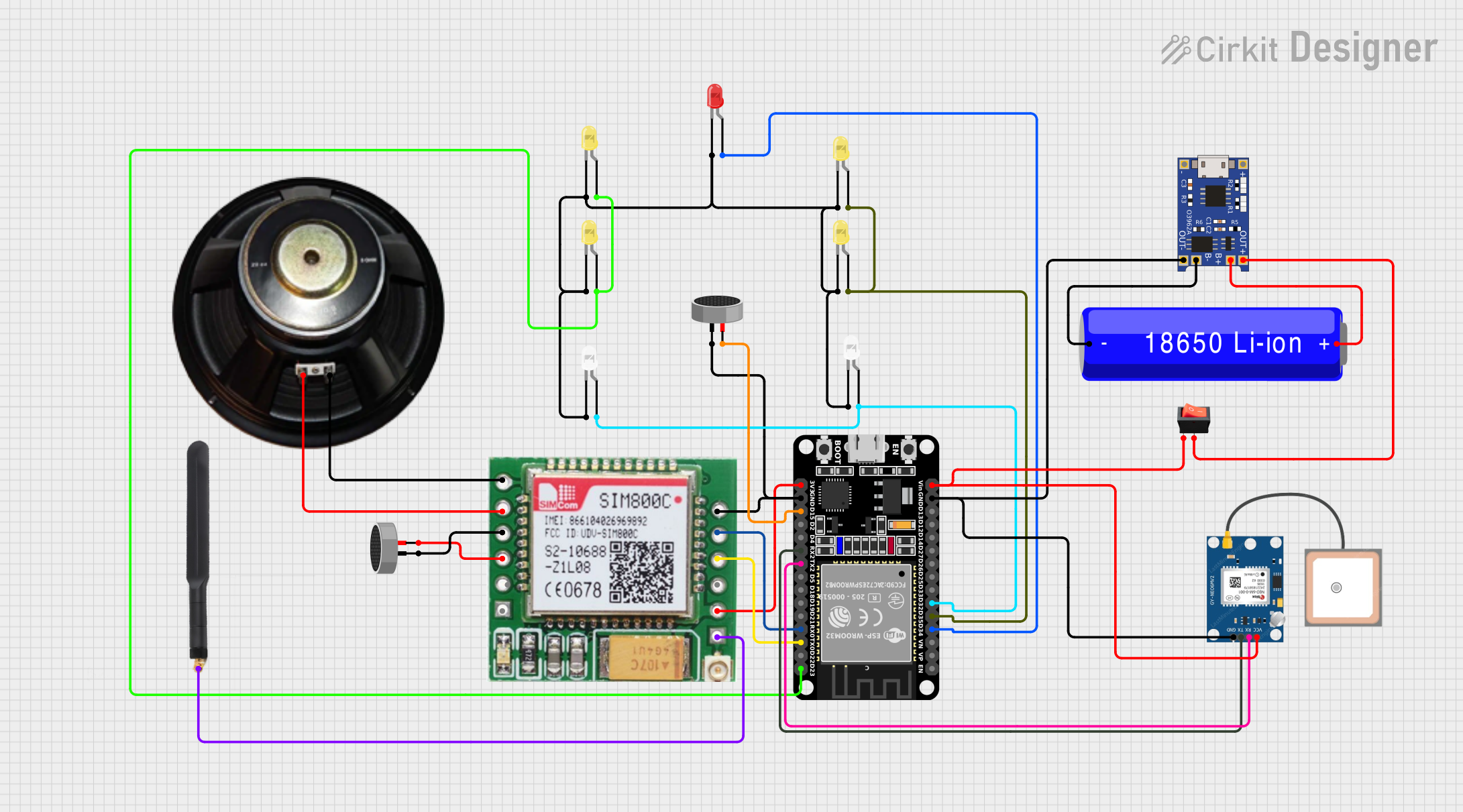 Image of smart helmet: A project utilizing ESP32_30Pin_蓝色电源模块 in a practical application