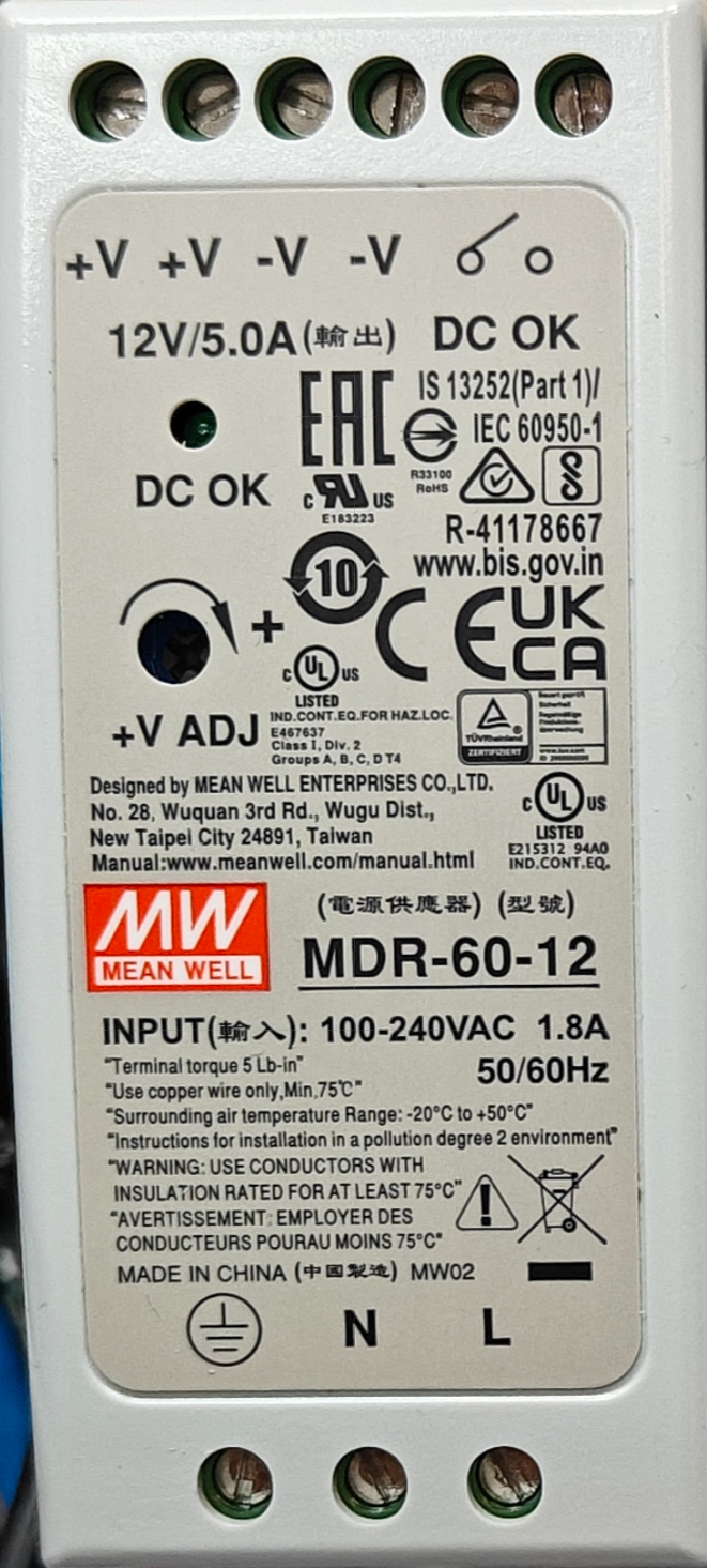 Image of DIN Rail 12v 5a Power Supply