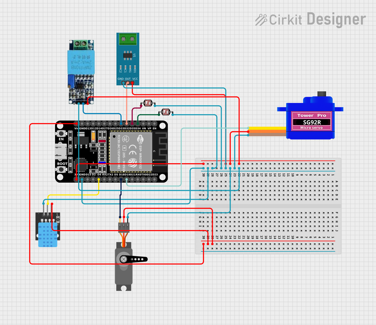 Image of ESP32-Based Environmental Monitoring System with Servo Control