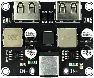 Image of Step-Down Converter 12V to 5V, Charging module circuit, QC2.0/QC23.0 Protocol Support: 2-Channels