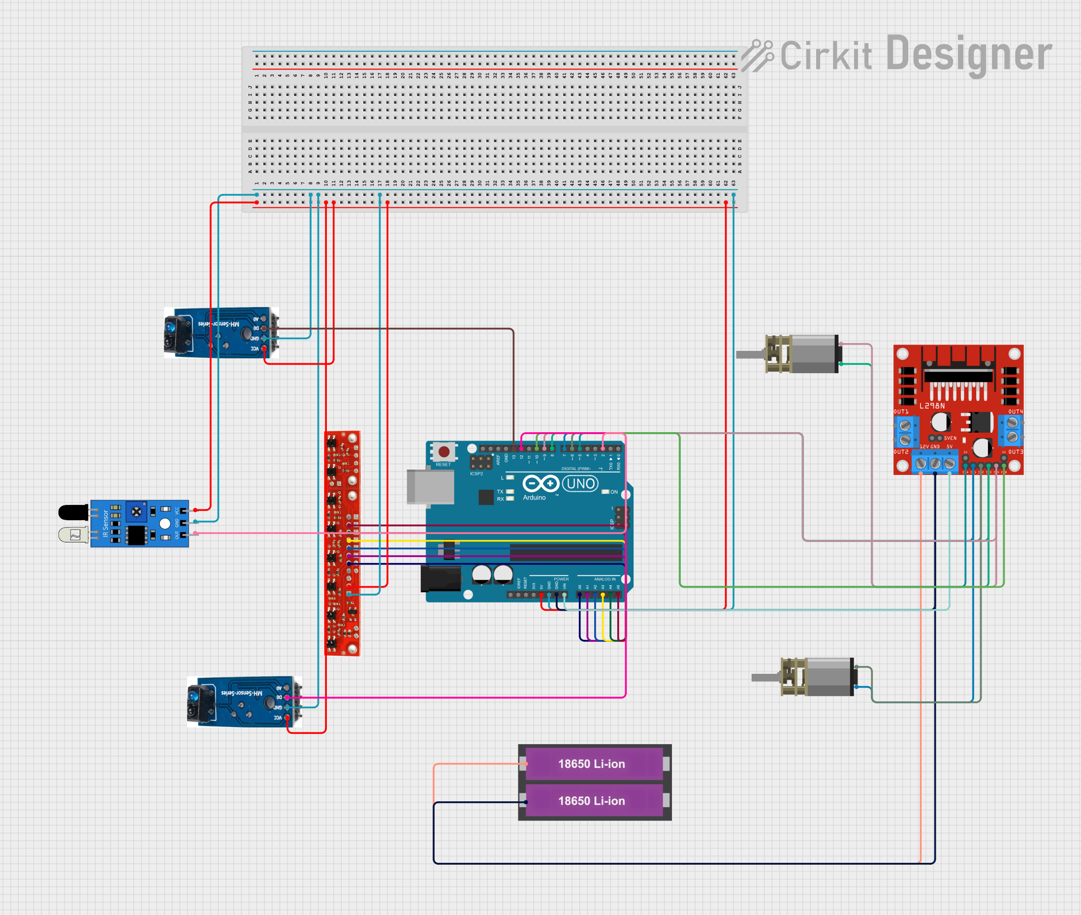 Image of LINEFOLLOWER: A project utilizing Line Tracking Sensor in a practical application