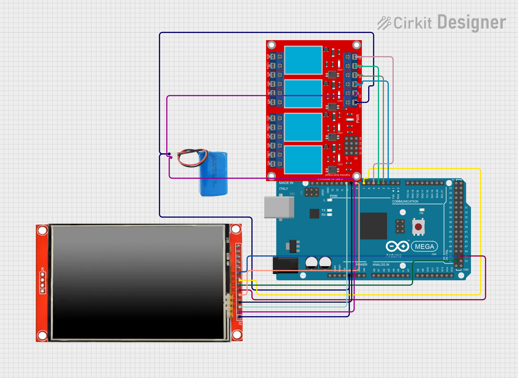 Image of Display relay: A project utilizing Adafruit RA8875 Driver Board for 40-pin TFT Touch Displays in a practical application