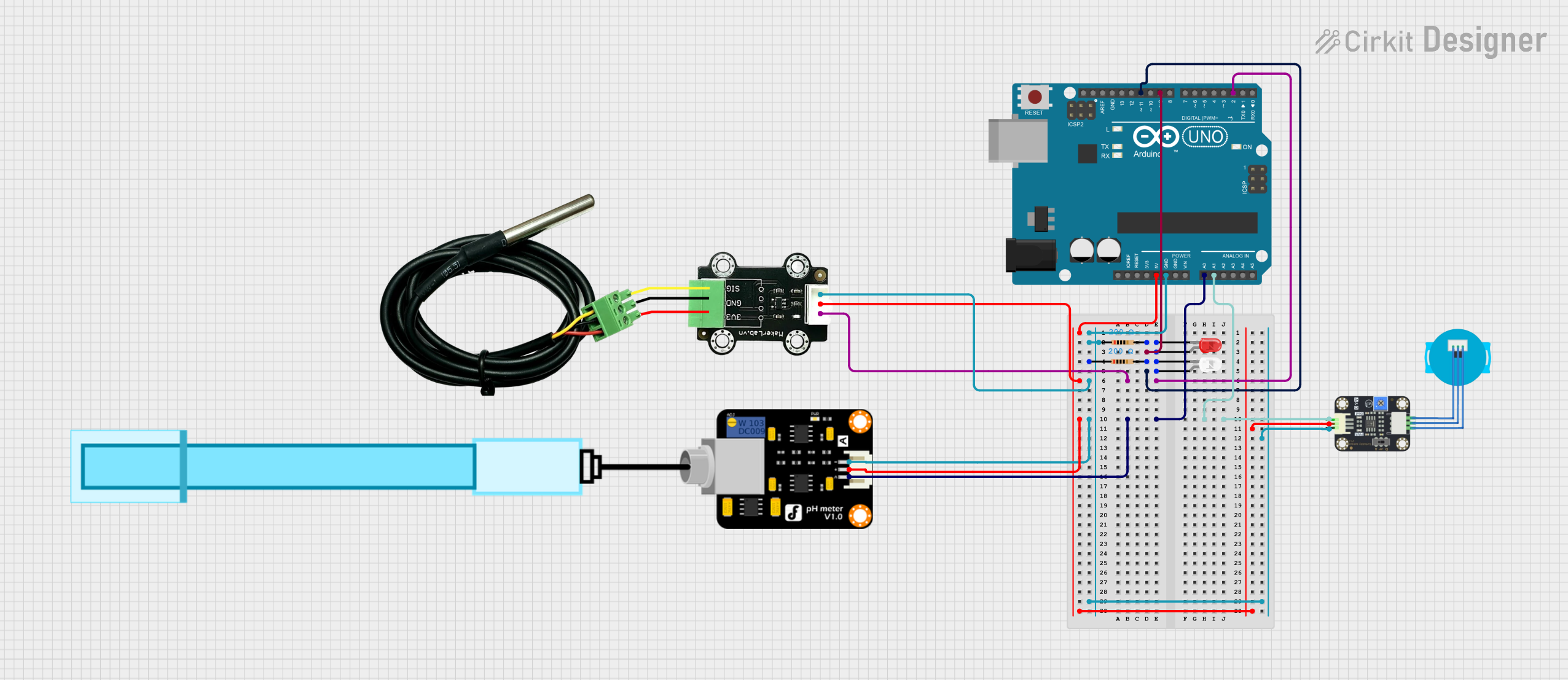 Image of Arduino-Based Water Quality Monitoring System with PH and Temperature Sensors