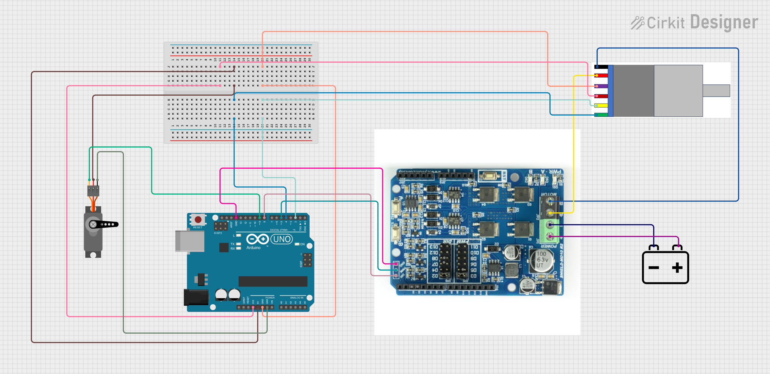 Image of circuit électrique global de la plateforme : A project utilizing Gear Motor with integrated Encoder in a practical application