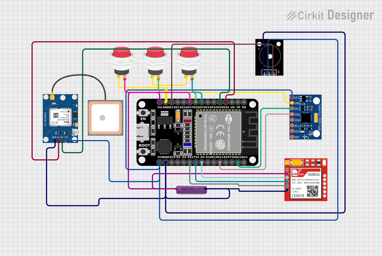 Image of ESP32-Based Portable GPS Tracker with GSM Communication and Motion Sensing