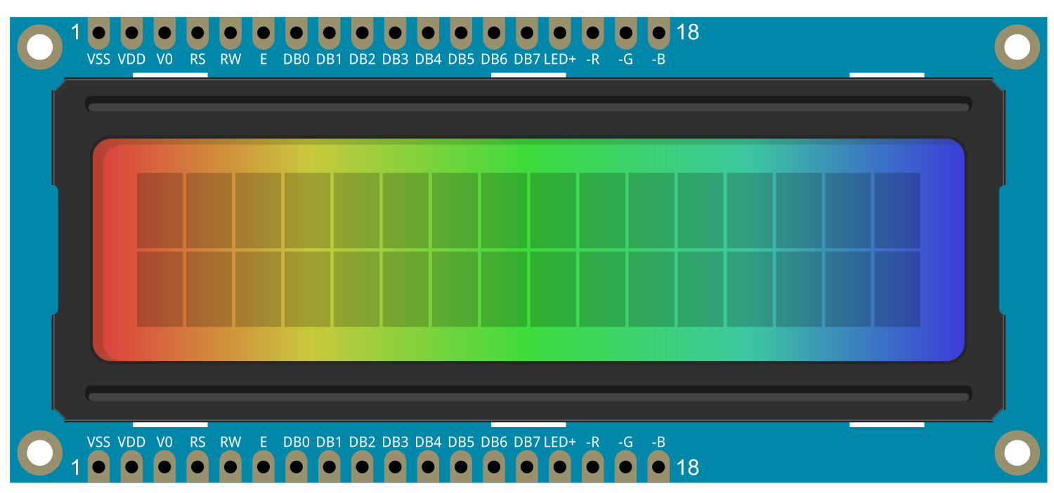 Image of Adafruit Positive RGB 2x16 LCD