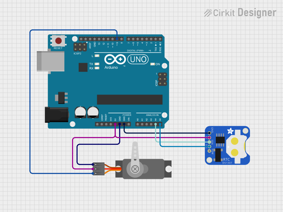 Image of Fish feeder: A project utilizing DS1307 RTC (Wokwi Compatible) in a practical application