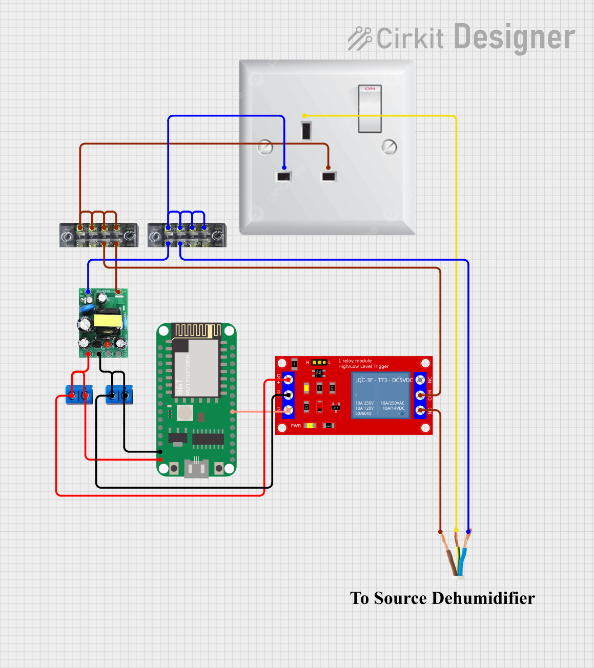 Image of Wiring Dehumidifier Controller: A project utilizing T73 Series 16 Channel 24V Relay - DIN Rail in a practical application