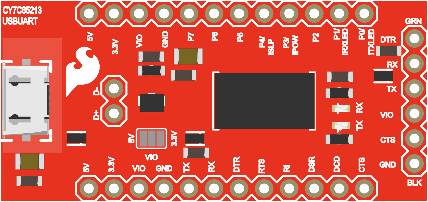 Image of SparkFun USB UART Breakout - CY7C65213