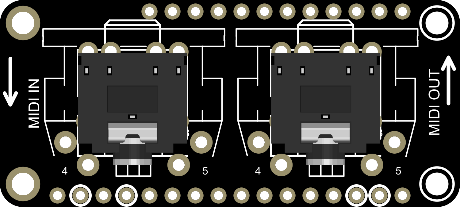 Image of Adafruit MIDI FeatherWing Kit (3.5mm Jacks)