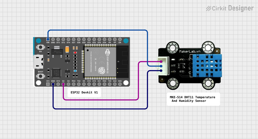 Image of DHT11 sensor: A project utilizing MKE-S14 DHT11 Temperature And Humidity Sensor in a practical application