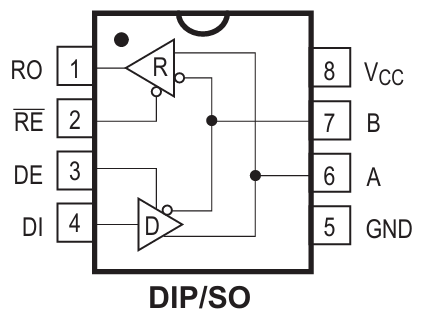 Image of MAX3485EPA+-ND  IC TRANSCEIVER HALF 1/1 8PDIP