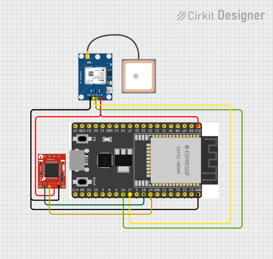 Image of ESP32_GPS_openLog: A project utilizing SparkFun Qwiic OpenLog in a practical application