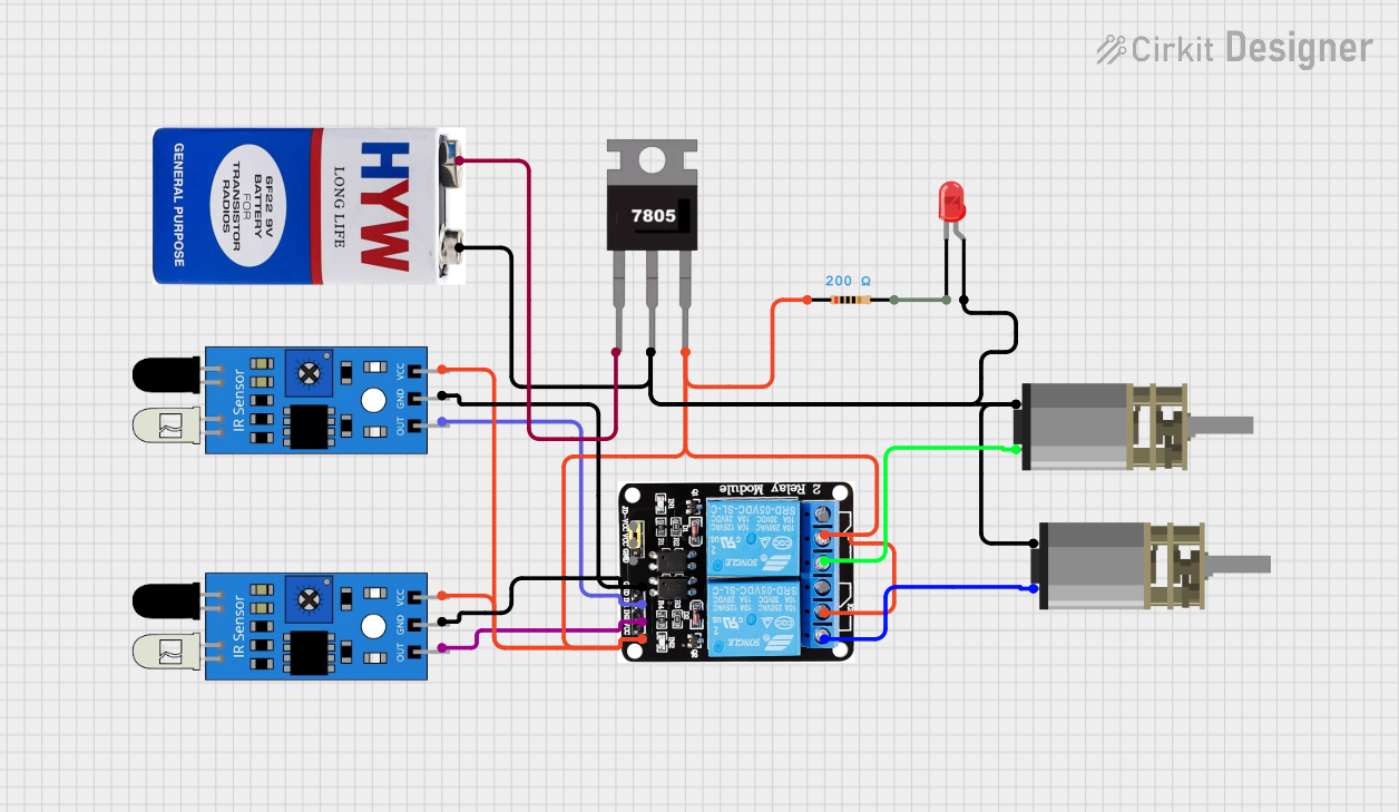 Image of LINE FOLLOWER: A project utilizing 7805 in a practical application