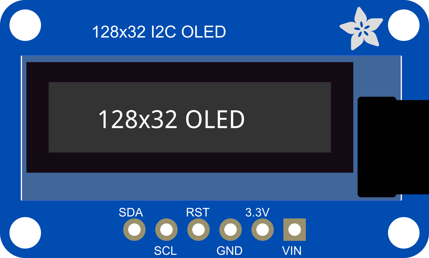 Image of Adafruit OLED Monochrome 128x32 I2C