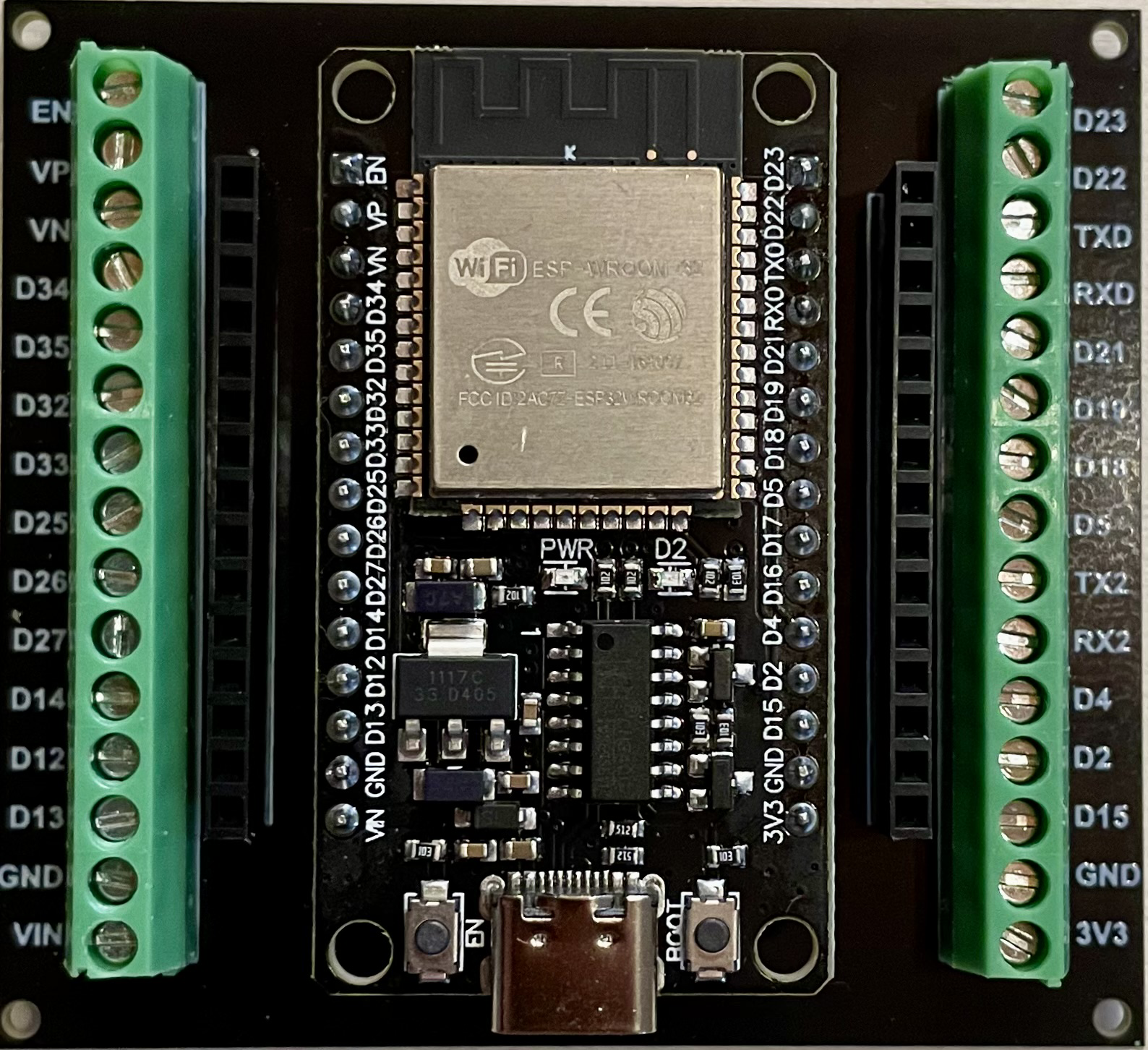 Image of ESP32 (30 PIN) on Breakout Board