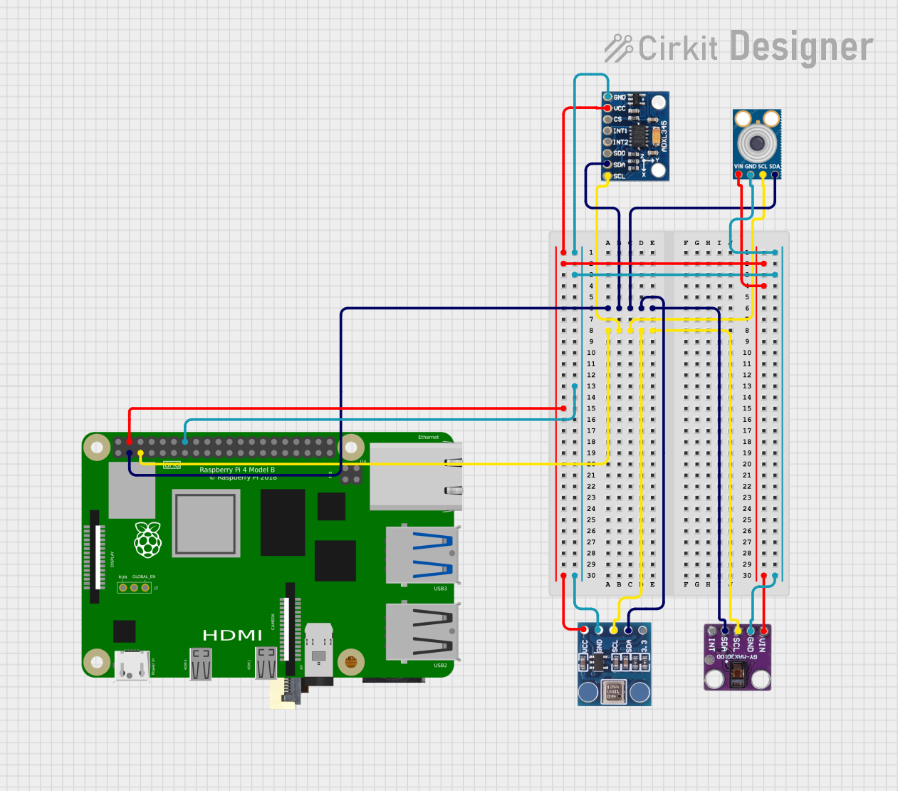 Image of project: A project utilizing Adafruit 10-DOF IMU L3GD20H + LSM303 + BMP180 in a practical application