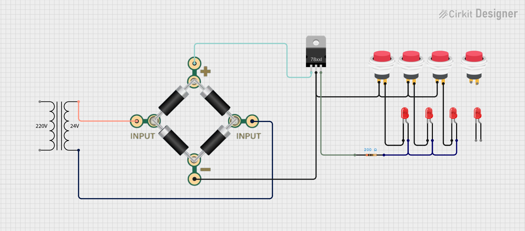 Image of circuit 1: A project utilizing Power Transformer (220V to 24V) in a practical application