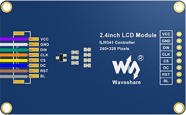 Image of Waveshare 2.4 inch 320x240 ILI9341 (Backside)