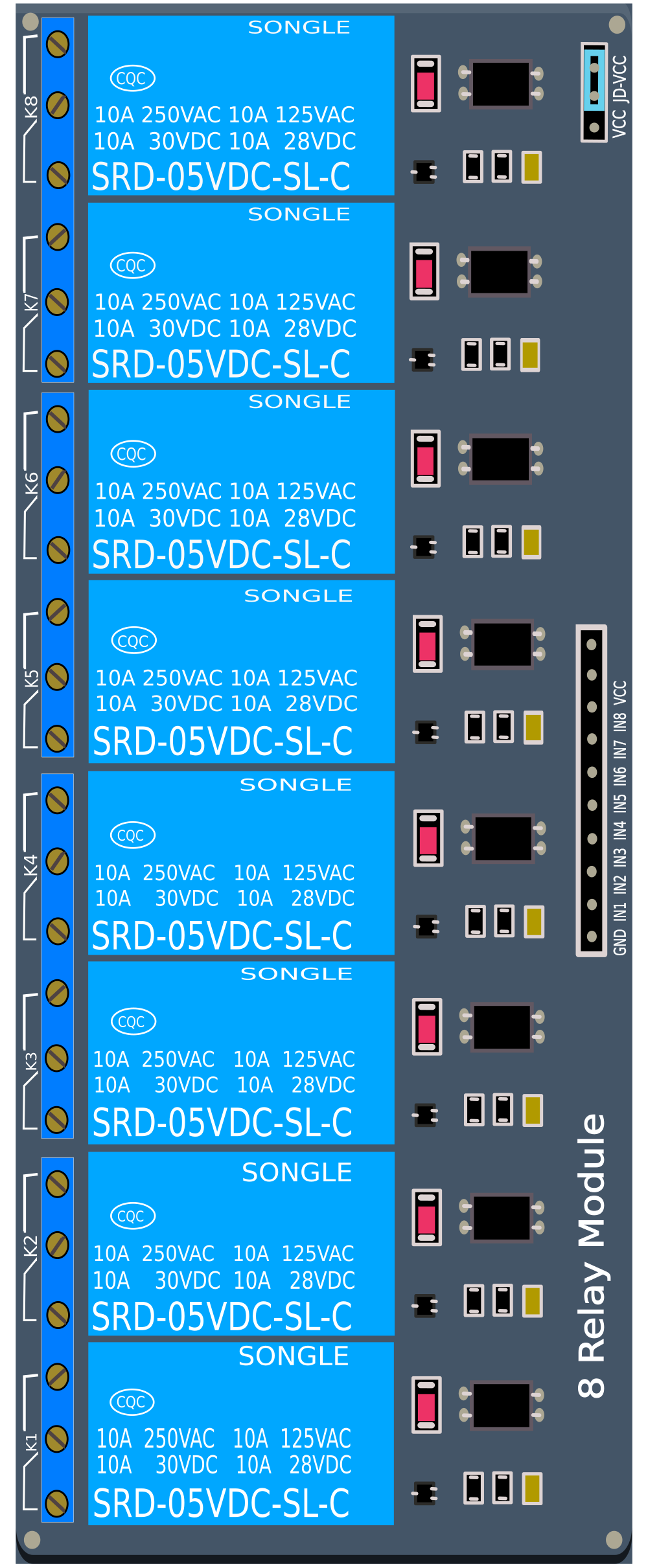 Image of 8-Channel 5v Relay Shield