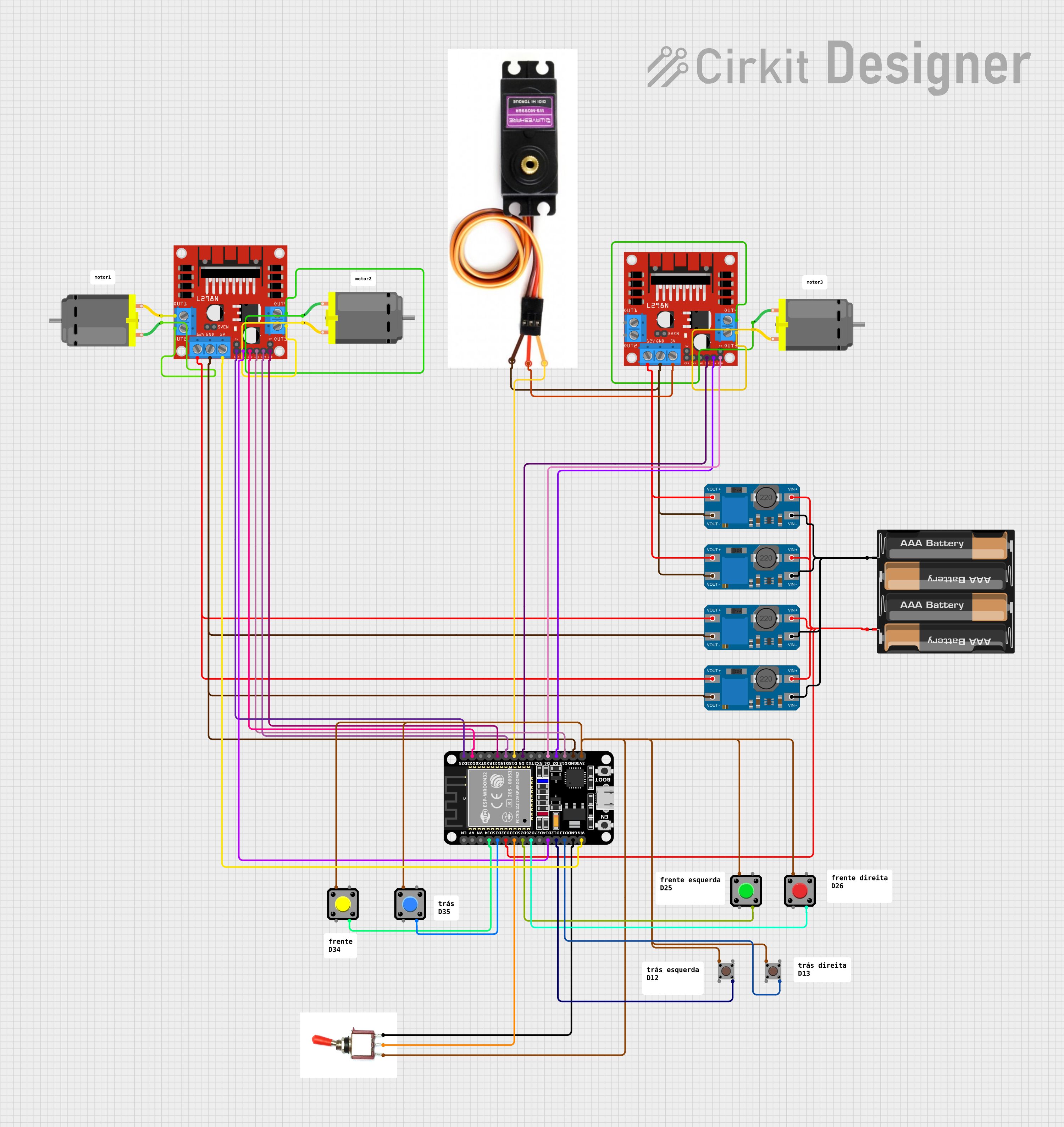 Image of Copy of Diagrama Elétrico - AutoBots (1): A project utilizing boost converter MT3608 in a practical application