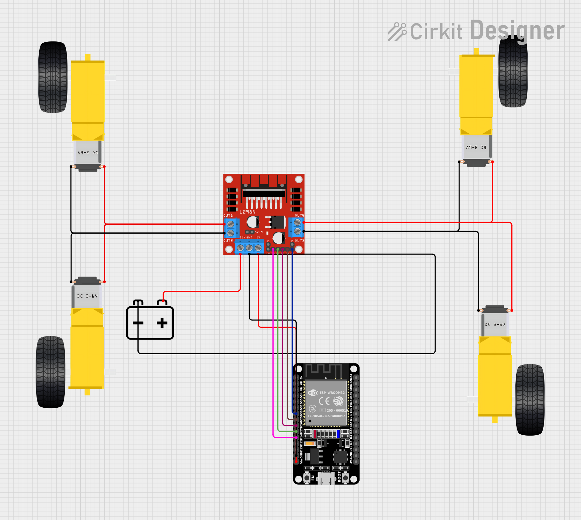 Image of ESP 32 BT BOT: A project utilizing SPARK MAX Motor Controller in a practical application